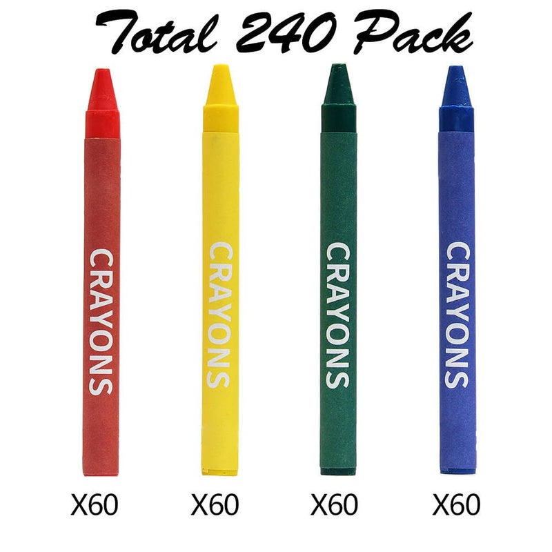 Madisi Crayons Bulk Pack, Regular Size, 4 Colors, 60 Packs, 240 Count - Image 3